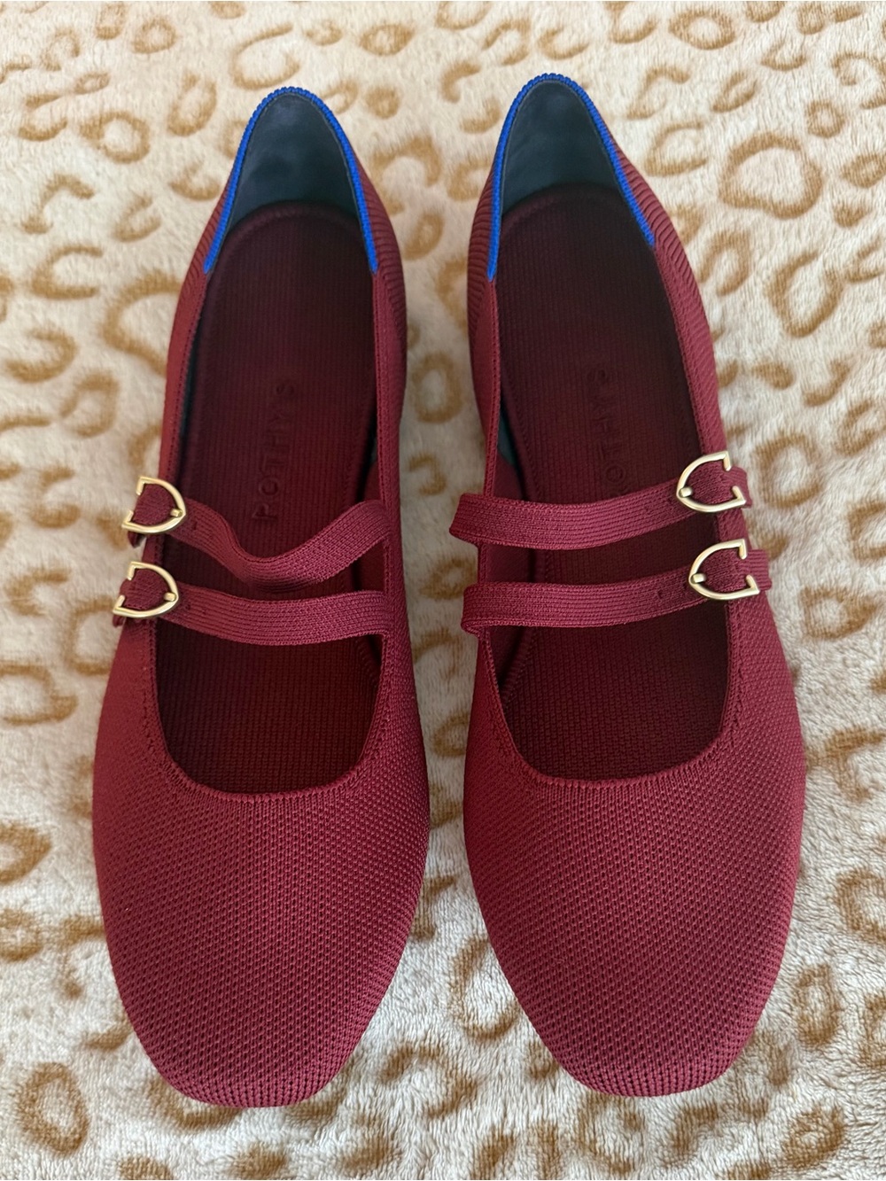 Rothy's The Double Buckle Burgundy 
Mary Jane Double Strap Flats Size: 10 - Picture 3 of 11